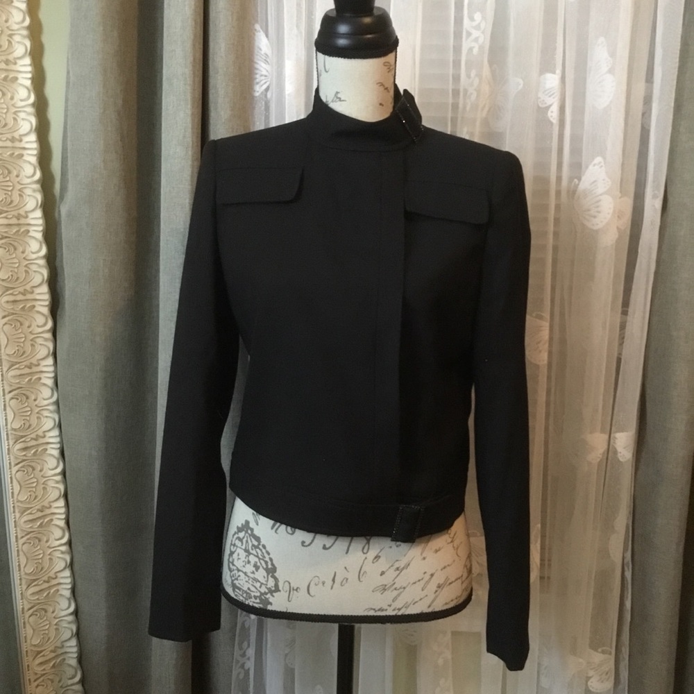 Anne Klein black blazer moto jacket